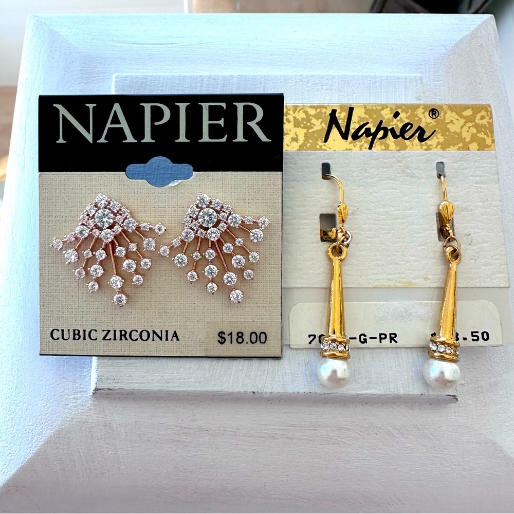 Napier - vintage set of 2 pairs of evening wear  earrings
